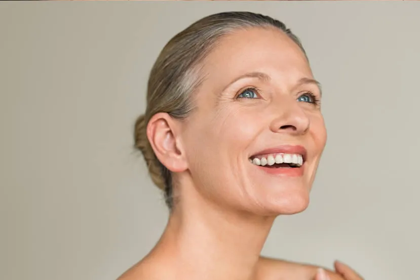 age-spots beauty-mature-woman-laughing