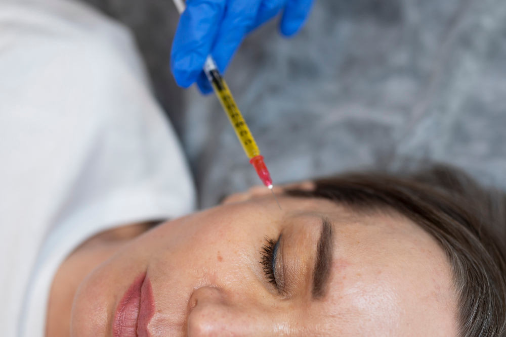 age-spots close-up-woman-getting-mesotherapy-injection