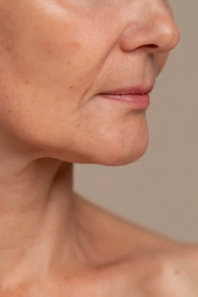 happy mature woman antiaging-beauty-treatment-at-dermatologist